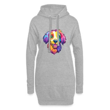 Volpino Italiano Dog Breed Cartoon Kawaii Illustra - Hoodie Dress - heather grey - Front