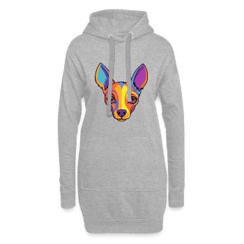 Spielzeug Foxterrier Hunderasse Cartoon Kawaii Illustrat - Hoodie-Kleid - Grau meliert - Vorne