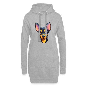 Jouet Manchester Terrier Race De Chien Dessin Animé Kawaii Il - Sweat-shirt à capuche long Femme - gris chiné - Devant