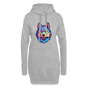 Westsibirische Laika-Hunderasse Karikatur Kawaii Abb. - Hoodie-Kleid - Grau meliert - Vorne