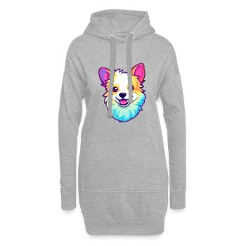Jouet allemand Spitz chien race Cartoon Kawaii Illustra - Sweat-shirt à capuche long Femme - gris chiné - Devant