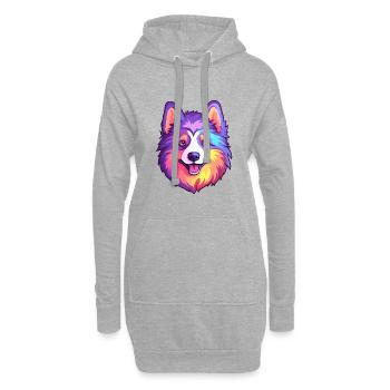 Swedish Lapphund Dog Breed Cartoon Kawaii Illustra - Hoodie Dress - heather grey - Front