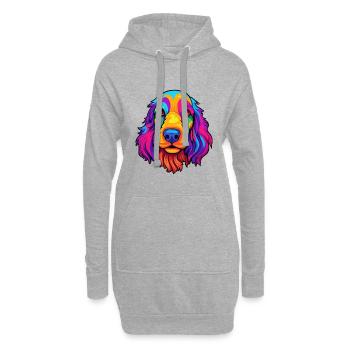 Spaniel Hunderasse Cartoon Kawaii Illustration - Hoodie-Kleid - Grau meliert - Vorne