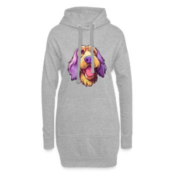 Spinone Italiano Dog Breed Cartoon Kawaii Illustra - Hoodie Dress - heather grey - Front