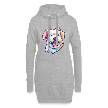 Anglais Terrier Blanc Chien Race Dessin Animé Kawaii Ill - Sweat-shirt à capuche long Femme - gris chiné - Devant
