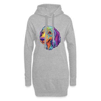 Drever Hunderasse Cartoon Kawaii Illustration - Hoodie-Kleid - Grau meliert - Vorne