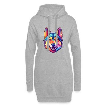 Tchécoslovaque chien-loup chien race dessin animé Kawaii I - Sweat-shirt à capuche long Femme - gris chiné - Devant