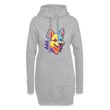 Dingo Hunderasse Cartoon Kawaii Illustration - Hoodie-Kleid - Grau meliert - Vorne