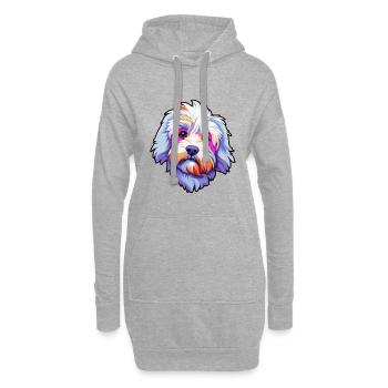 Dandie Dinmont Terrier Race De Chien Cartoon Kawaii Il - Sweat-shirt à capuche long Femme - gris chiné - Devant
