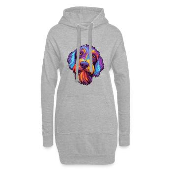 Cesky Terrier Hunderasse Cartoon Kawaii Illustration - Hoodie-Kleid - Grau meliert - Vorne