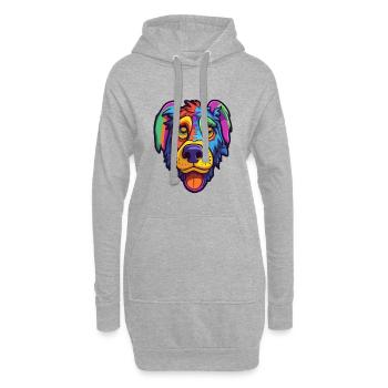 Cao de Seo Miguel Hunderasse Cartoon Kawaii Illustration - Hoodie-Kleid - Grau meliert - Vorne