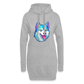 Labrador canadien Husky chien race Cartoon Kawaii I - Sweat-shirt à capuche long Femme - gris chiné - Devant