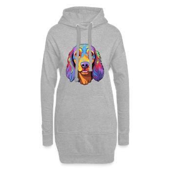 Canarian Warren Hound chien race dessin animé Kawaii malade - Sweat-shirt à capuche long Femme - gris chiné - Devant