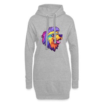 Griffon Belge Chien Race Cartoon Kawaii Illustrat - Sweat-shirt à capuche long Femme - gris chiné - Devant
