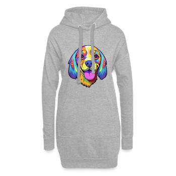 Beagle Hunderasse Cartoon Kawaii Illustration - Hoodie-Kleid - Grau meliert - Vorne