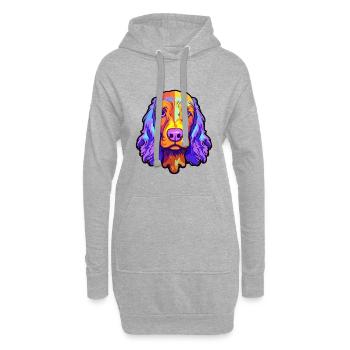 American Water Spaniel Dog Breed Cartoon Kawaii Il - Hoodie-Kleid - Grau meliert - Vorne
