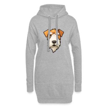 Fil Fox Terrier chien race Cartoon Kawaii Illustra - Sweat-shirt à capuche long Femme - gris chiné - Devant