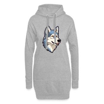 Westsibirische Laika-Hunderasse Karikatur Kawaii Abb. - Hoodie-Kleid - Grau meliert - Vorne