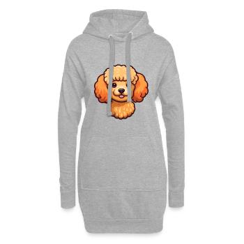Jouet caniche chien race dessin animé kawaii illustration - Sweat-shirt à capuche long Femme - gris chiné - Devant
