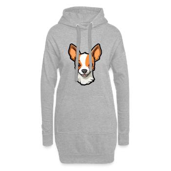 Jouet Fox Terrier Chien Race Cartoon Kawaii Illustrat - Sweat-shirt à capuche long Femme - gris chiné - Devant