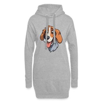 Slovensky Kopov Hunderasse Cartoon Kawaii Illustrat - Hoodie-Kleid - Grau meliert - Vorne