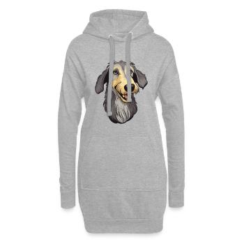Scottish Deerhound Hunderasse Cartoon Kawaii Illust - Hoodie-Kleid - Grau meliert - Vorne