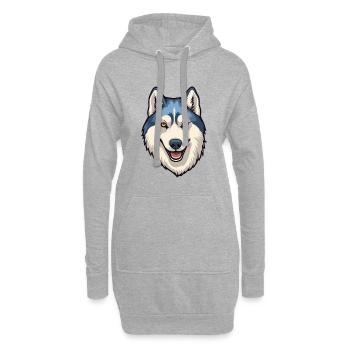 Seppala Sibirischer Schlittenhund Hunderasse Cartoon Kawaii - Hoodie-Kleid - Grau meliert - Vorne