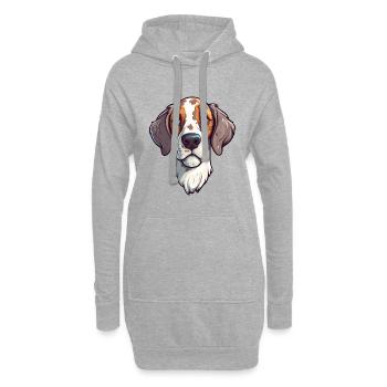 Seskar phoque chien race dessin animé Kawaii Illustration - Sweat-shirt à capuche long Femme - gris chiné - Devant