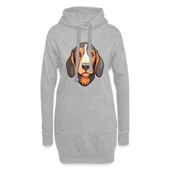 Serbe tricolore chien chien race dessin animé Kawaii - Sweat-shirt à capuche long Femme - gris chiné - Devant