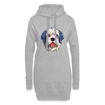 Rumänische Mioritische Hunderasse Cartoon Kawaii Illustr - Hoodie-Kleid - Grau meliert - Vorne