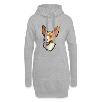 Portugiesische Podengo-Hunderasse Karikatur Kawaii Illust - Hoodie-Kleid - Grau meliert - Vorne