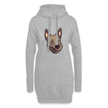 Berger Hollandais Chien Race Cartoon Kawaii Illustrati - Sweat-shirt à capuche long Femme - gris chiné - Devant