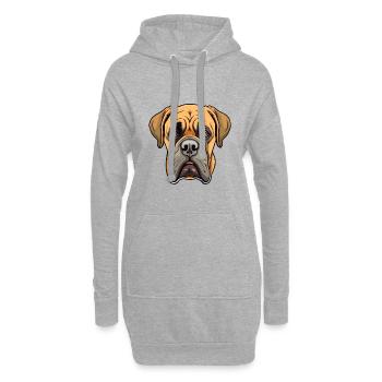 Boerboel chien race dessin animé Kawaii Illustration - Sweat-shirt à capuche long Femme - gris chiné - Devant