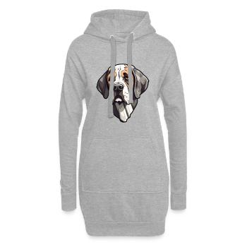 Braque Auvergne Hunderasse Cartoon Kawaii Illustrat - Hoodie-Kleid - Grau meliert - Vorne