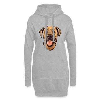 Black Mouth Cur Dog Breed Cartoon Kawaii Illustrat - Hoodie Dress - heather grey - Front