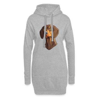 Chien d’arrêt belge race Cartoon Kawaii Illustrat - Sweat-shirt à capuche long Femme - gris chiné - Devant