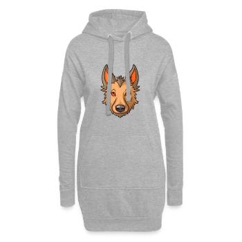 Belge Laekenois race de chien Cartoon Kawaii Illustr - Sweat-shirt à capuche long Femme - gris chiné - Devant