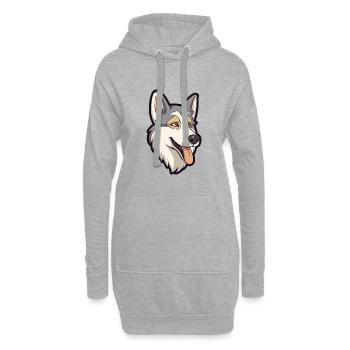 Tschechoslowakischer Wolfshund Hunderasse Cartoon Kawaii Illu - Hoodie-Kleid - Grau meliert - Vorne