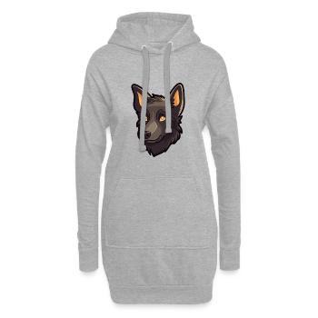 Belgische Groenendael-Hunderasse Karikatur Kawaii Abb. - Hoodie-Kleid - Grau meliert - Vorne