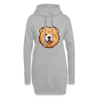 Chow Chow Hunderasse Cartoon Kawaii Illustration - Hoodie-Kleid - Grau meliert - Vorne