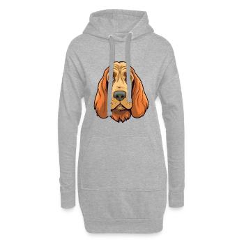 Basset Fauve de Bretagne Hunderasse Cartoon Kawaii - Hoodie-Kleid - Grau meliert - Vorne