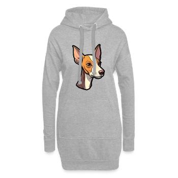 American Hairless Terrier chien race Cartoon Kawaii - Sweat-shirt à capuche long Femme - gris chiné - Devant