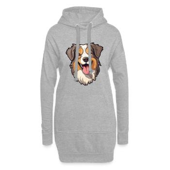 Berger australien chien race Cartoon Kawaii Illus - Sweat-shirt à capuche long Femme - gris chiné - Devant