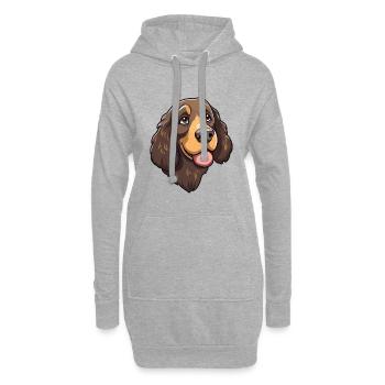 American Water Spaniel Dog Breed Cartoon Kawaii Il - Hoodie-Kleid - Grau meliert - Vorne