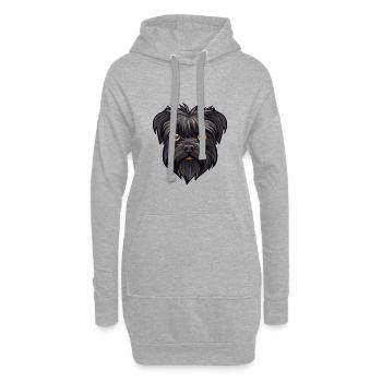 Affenpinscher Race de chien Cartoon Kawaii Illustratio - Sweat-shirt à capuche long Femme - gris chiné - Devant