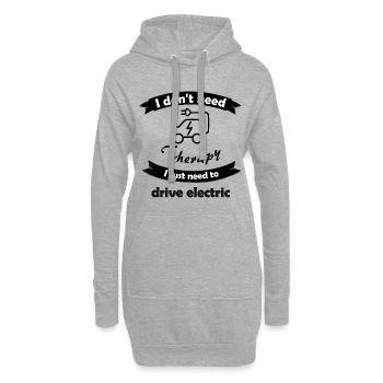 Conduire des voitures électriques - Sweat-shirt à capuche long Femme - gris chiné - Devant