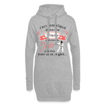 Judo - Sweat-shirt à capuche long Femme - gris chiné - Devant