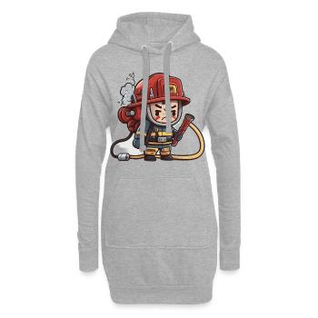 Brandbekämpfung - Hoodie-Kleid - Grau meliert - Vorne