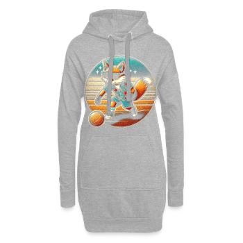 Fox Basketball - Hoodie Dress - heather grey - Front