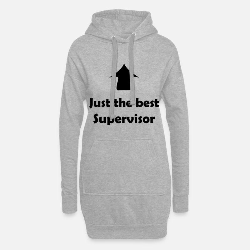 Le superviseur dans l’équipe - Sweat-shirt à capuche long Femme - gris chiné